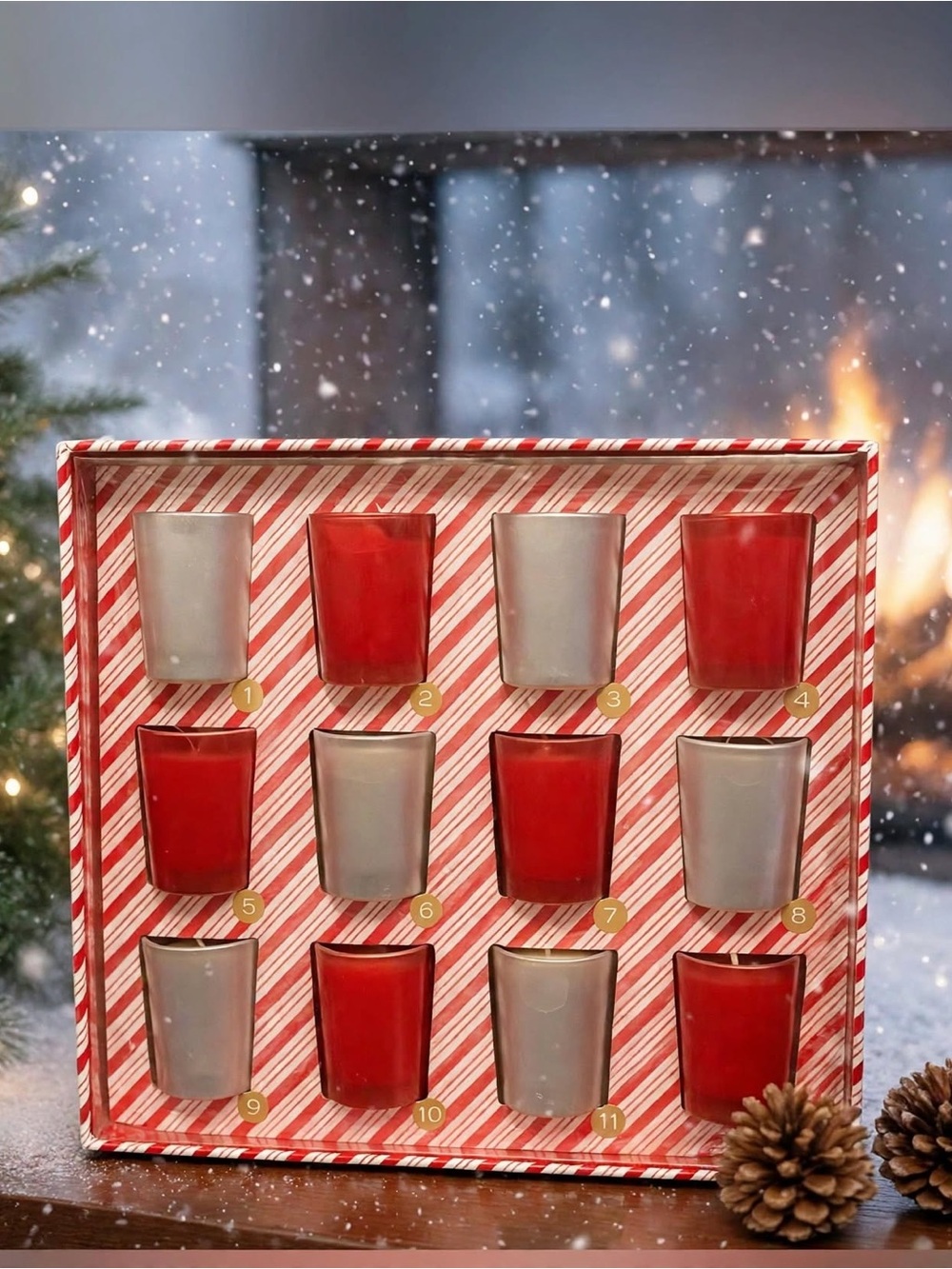 North Pole Trading Company 12 Day Votive Candle Advent Calendar NWT